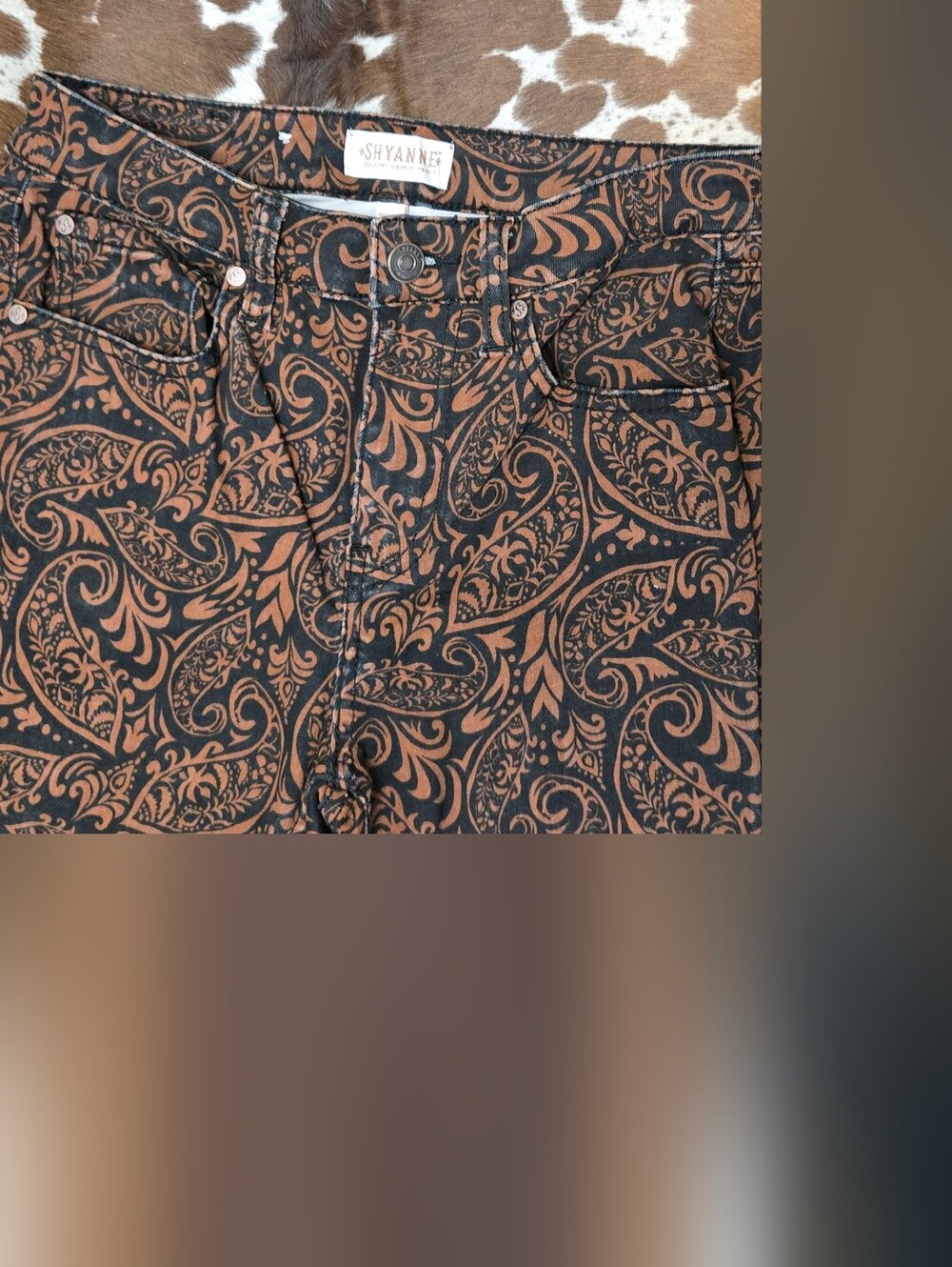 Shyanne Brown & Black Paisley Flare Pants - Picture 3 of 4